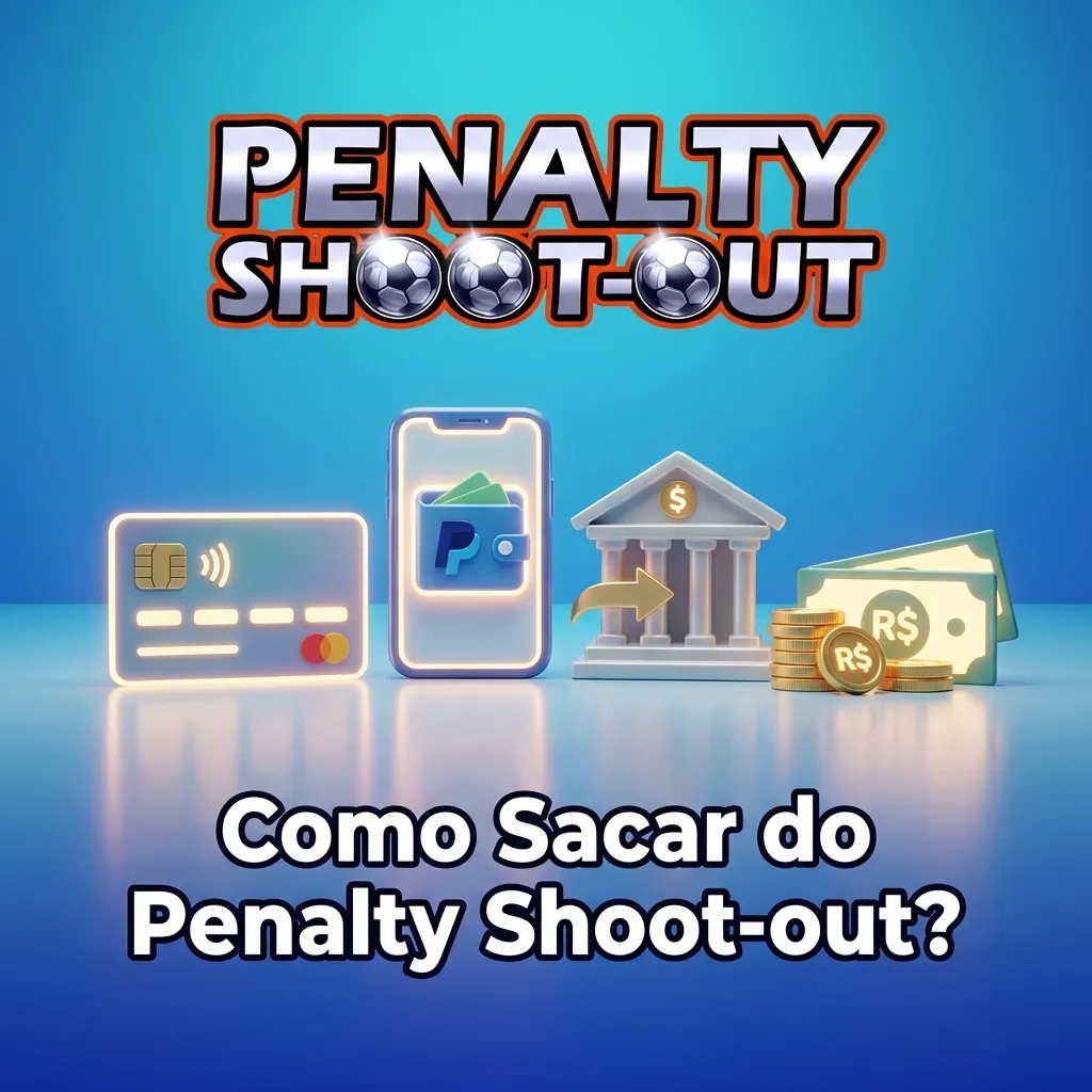 Screenshot showing withdrawal steps from Penalty Shoot-out game: wallet icon, withdrawal option, method selection, and amount entry