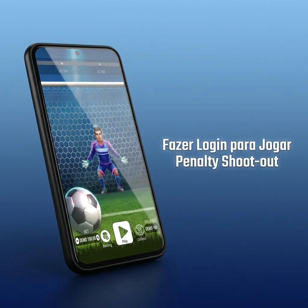 Login screen showing access to Penalty Shoot-out game with credential fields and social media login options