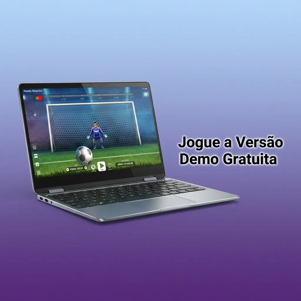 Jogador praticando chutes de pênalti em versão demo gratuita do jogo Penalty Shoot-out