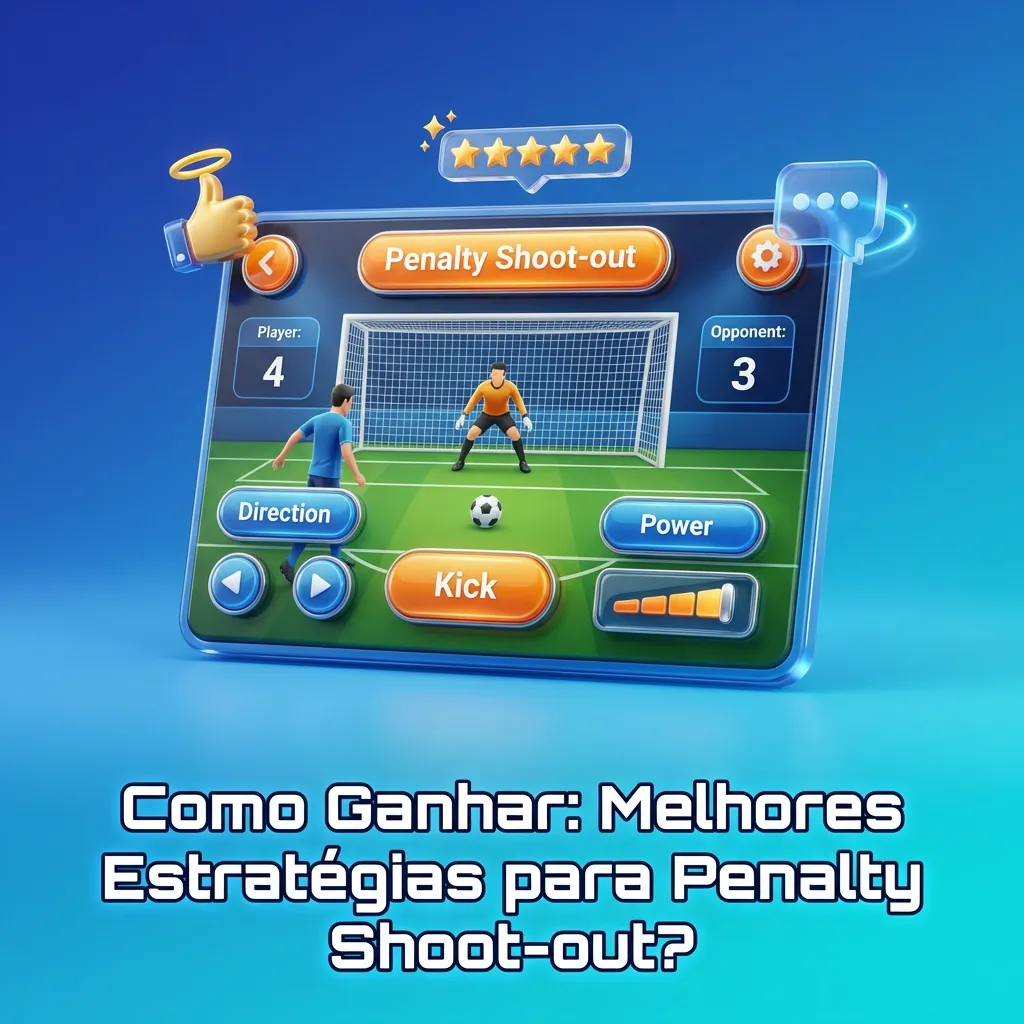 Jogador de futebol chutando pênalti enquanto goleiro tenta defender, ilustrando estratégias de penalty shoot-out
